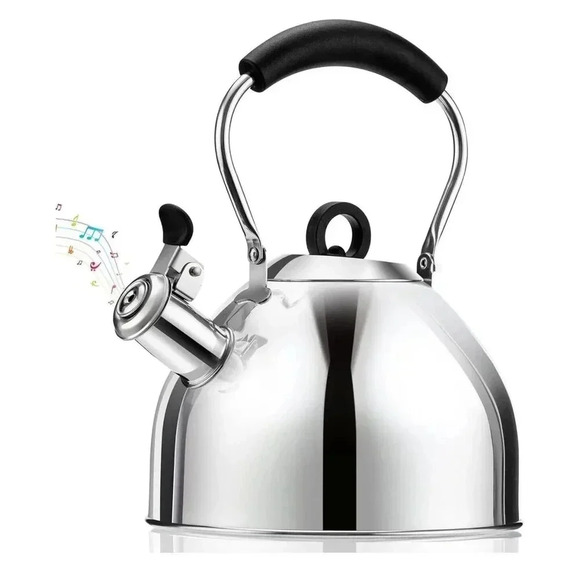 Tea Kettle Stovetop 2.64QT Whistling Stainless Steel Cool Grip Bakelite Handle - Picture 5 of 12